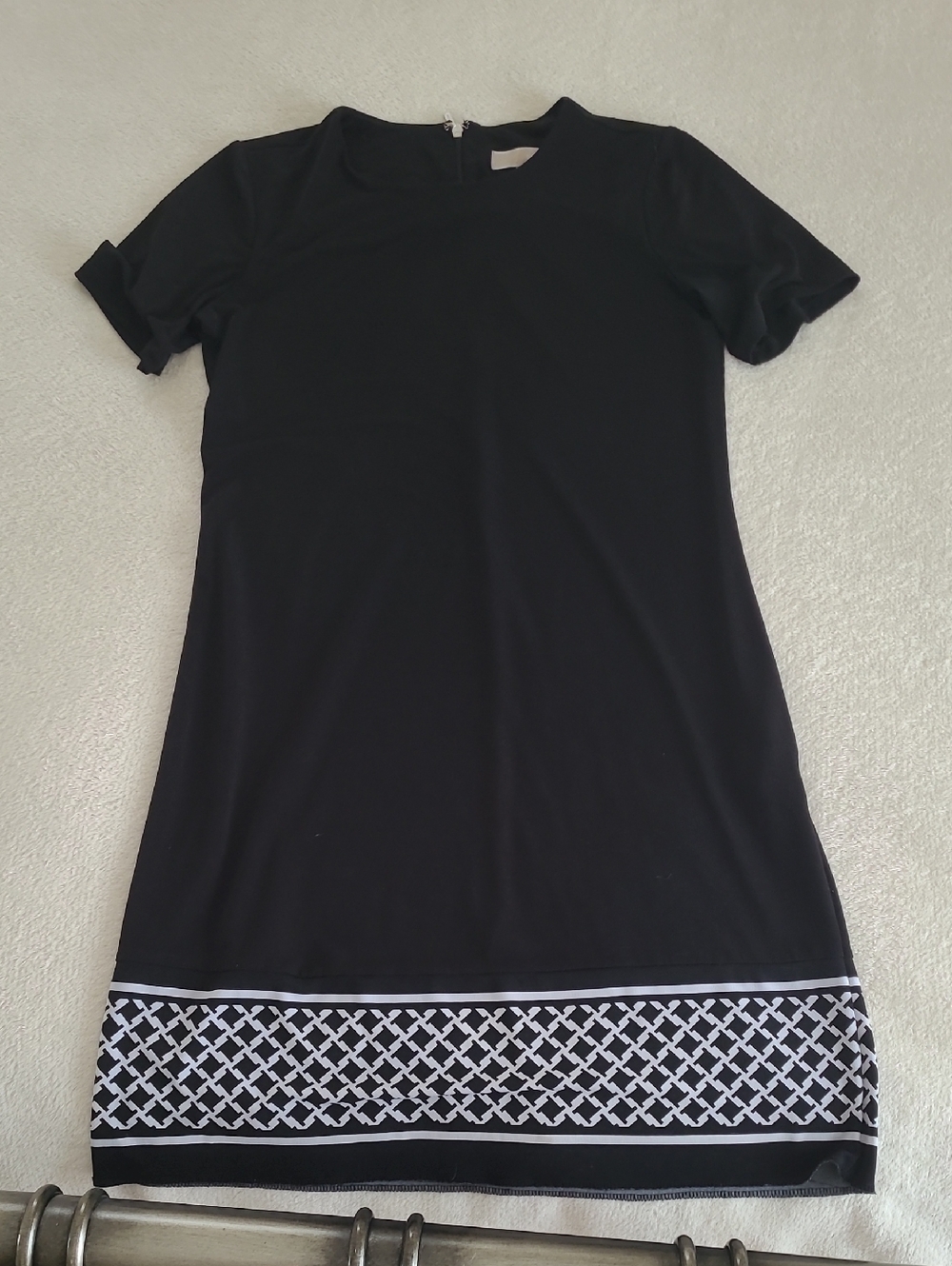 Michael Kors Black Dress with Geometric Hem Details